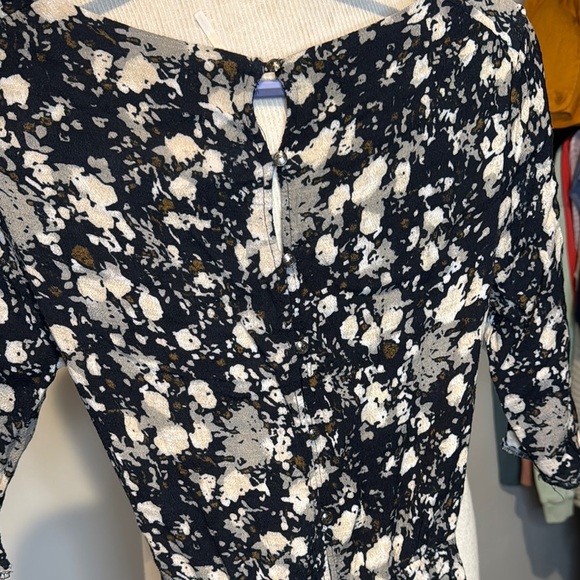 Free People Black and White Ruffled Wrap romper - Picture 5 of 5